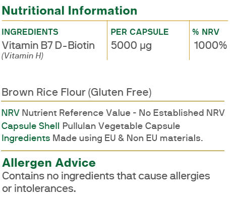 Biotin 5000µg - Macánta Nutrition