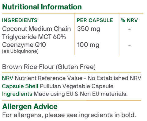 Co Q10 100mg with MCT Oil
