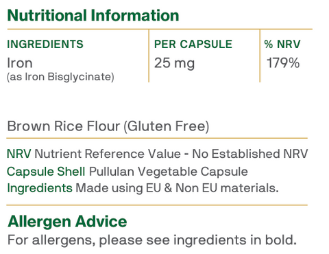 Iron Bisglycinate 25mg