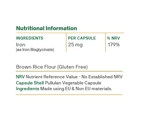 Iron Bisglycinate 25mg - Macánta Nutrition